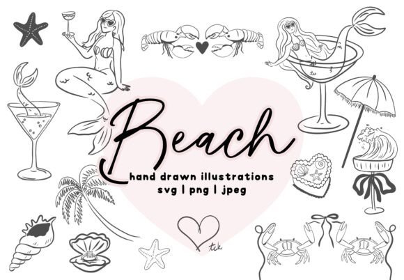 Beach Wedding Bachelorette Doodle Invite: Your Next Favorite Design Asset