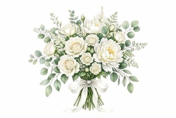 Elegant Bridal Bouquet: Roses, Peonies & Eucalyptus
