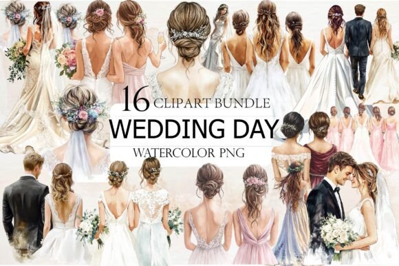 Elevate Your Designs with WEDDING DAY Clipart