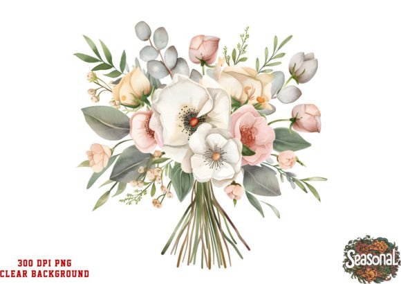 Elevate Your Projects with a Watercolor Wedding Flower Bouquet PNG