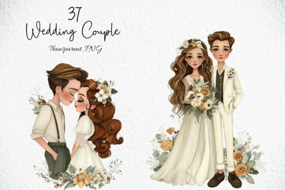 Refining Your Brand with Elegant Wedding Couple Clipart PNG