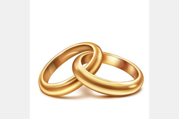 Two Intertwined Gold Wedding Rings: A Symbol of Unity