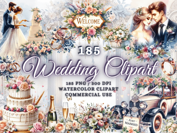 Watercolor Wedding Clipart: Essential PNGs for Designers