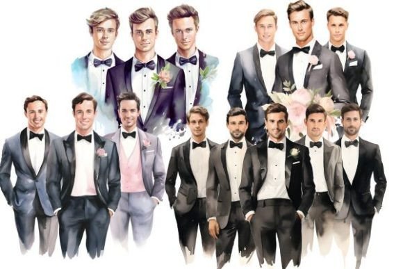 Watercolor Wedding Groom Clipart: A Designer’s Go-To Asset