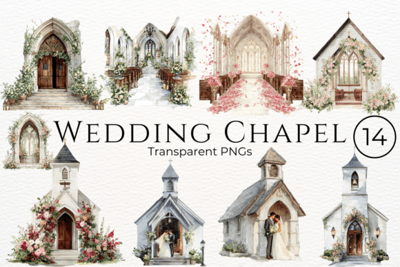 Wedding Chapel Watercolor Clipart: Elevate Your Designs