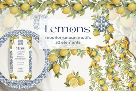 Wedding Set Lemon & Tile Mediterranean