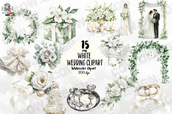 White Wedding Clipart PNG: Elevate Your Wedding Designs